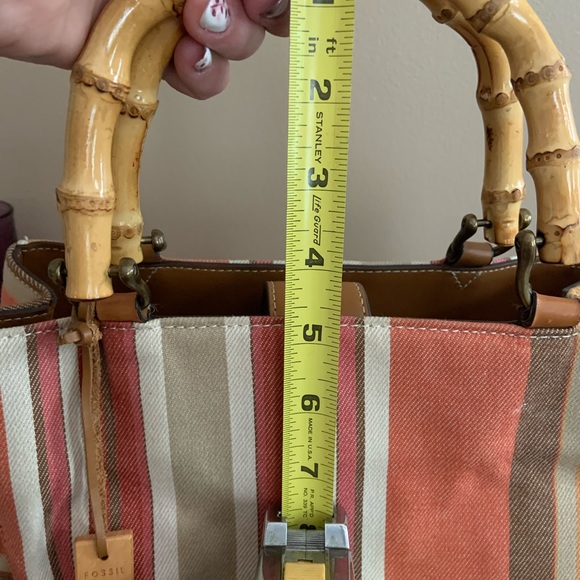 Vintage Fossil Striped Satchel - Picture 6 of 10